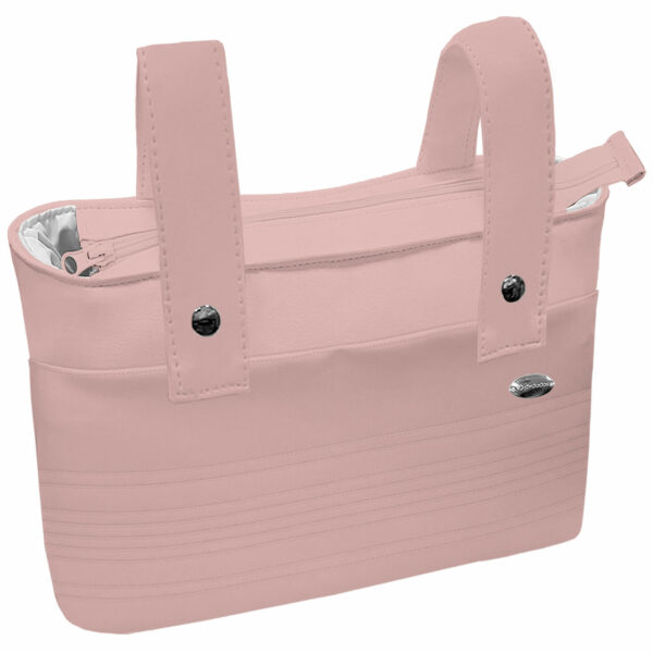 Bolso modelo Organizador XL en tejido polipiel con jaretas rosado