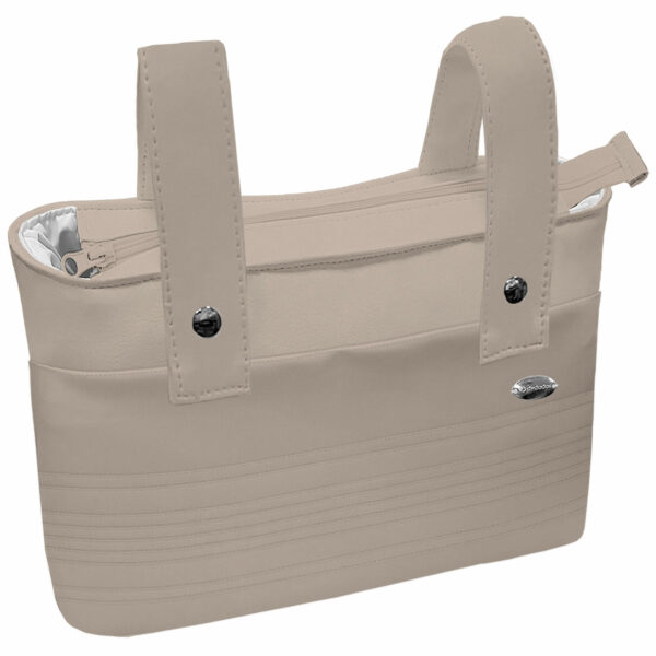Bolso modelo Organizador XL en tejido polipiel con jaretas tostado