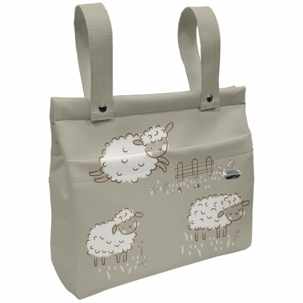 Bolso modelo Panera en tejido estampado diseño Doly