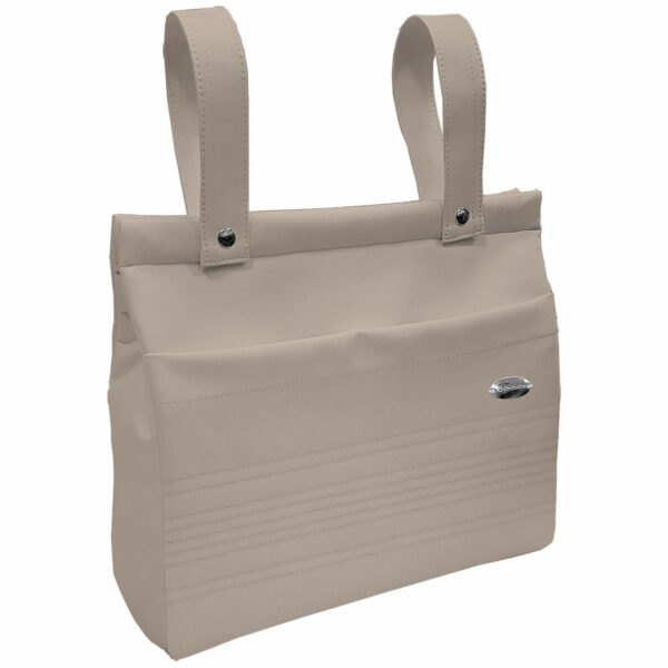 Bolso modelo Panera en tejido polipiel con jaretas tostado