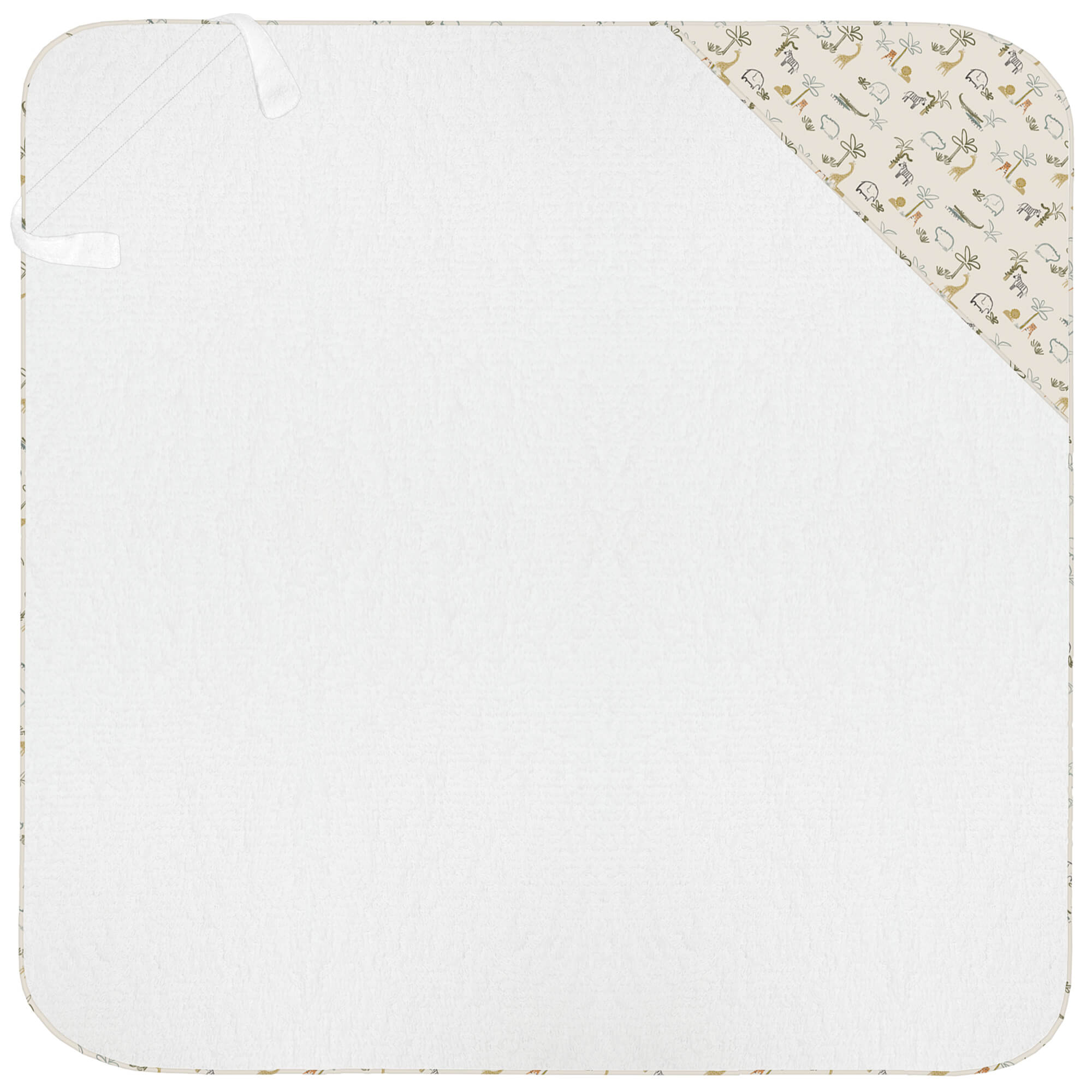 Capa de Baño Grande Henry Capa de Baño Grande en tejido rizo de algodón con el borde y capucha en villela estampada colección Henry