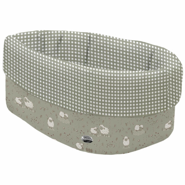 Cesta de Baño tejido impermeable estampado Doly; por dentro tejido villela estampada vichy Doly