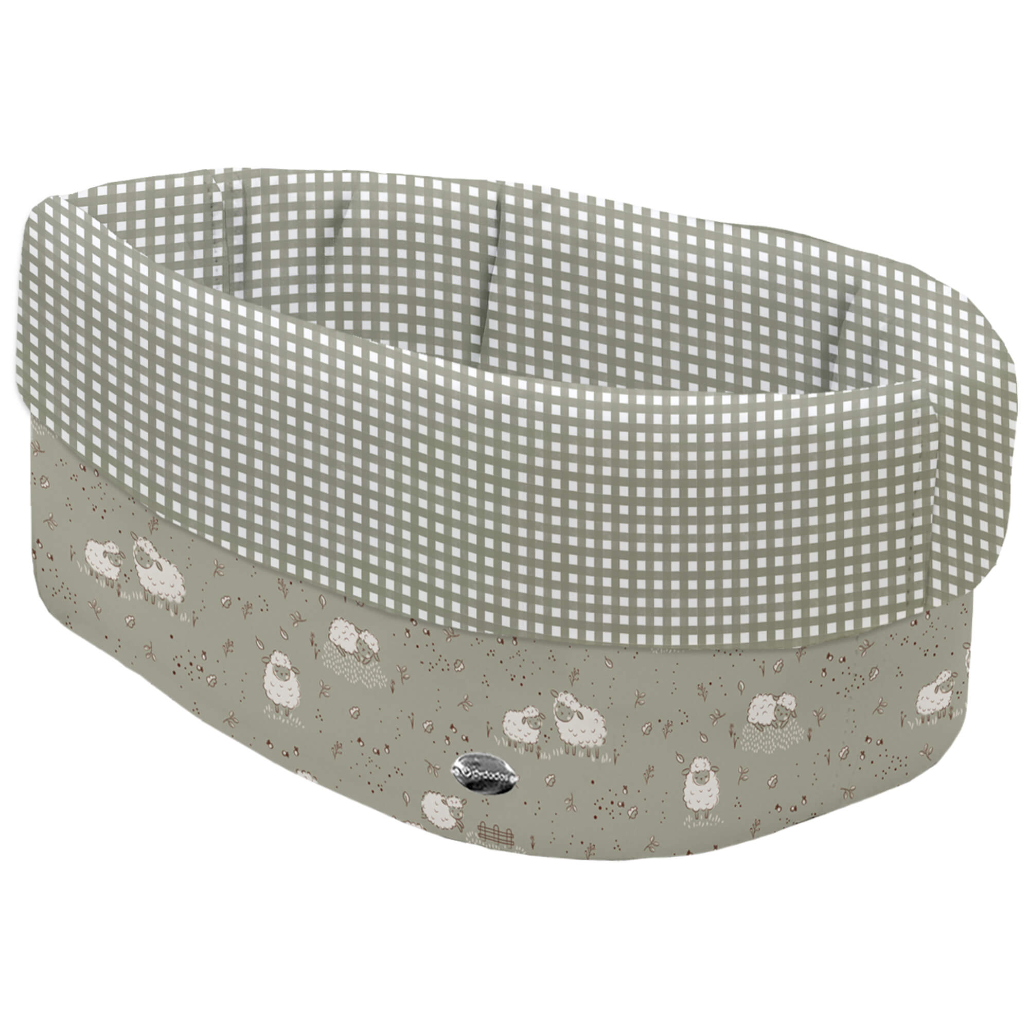 Cesta de Baño tejido estampado Doly Cesta de Baño tejido impermeable estampado Doly; por dentro tejido villela estampada vichy Doly