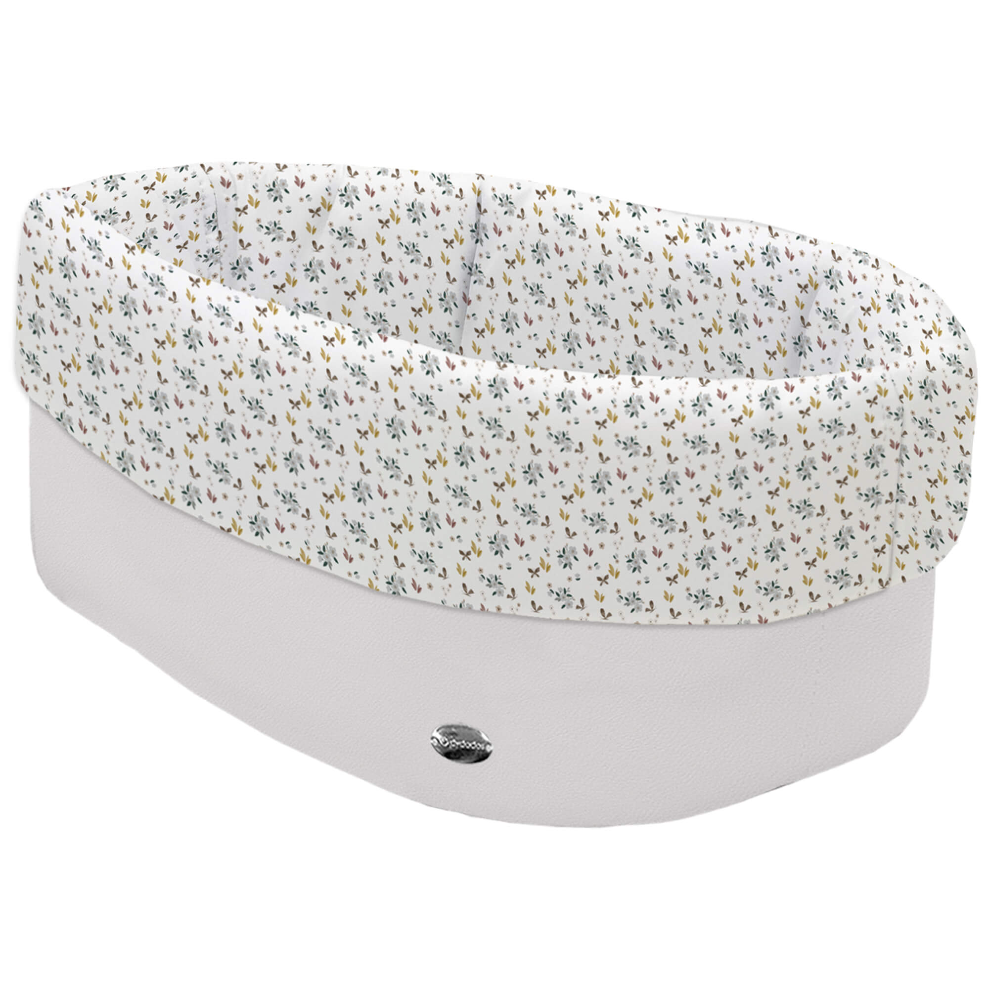 Cesta de Baño polipiel gris Zoe Cesta de Baño por fuera en tejido polipiel gris; por dentro y vuelta en tejido villela estampado colección Zoe