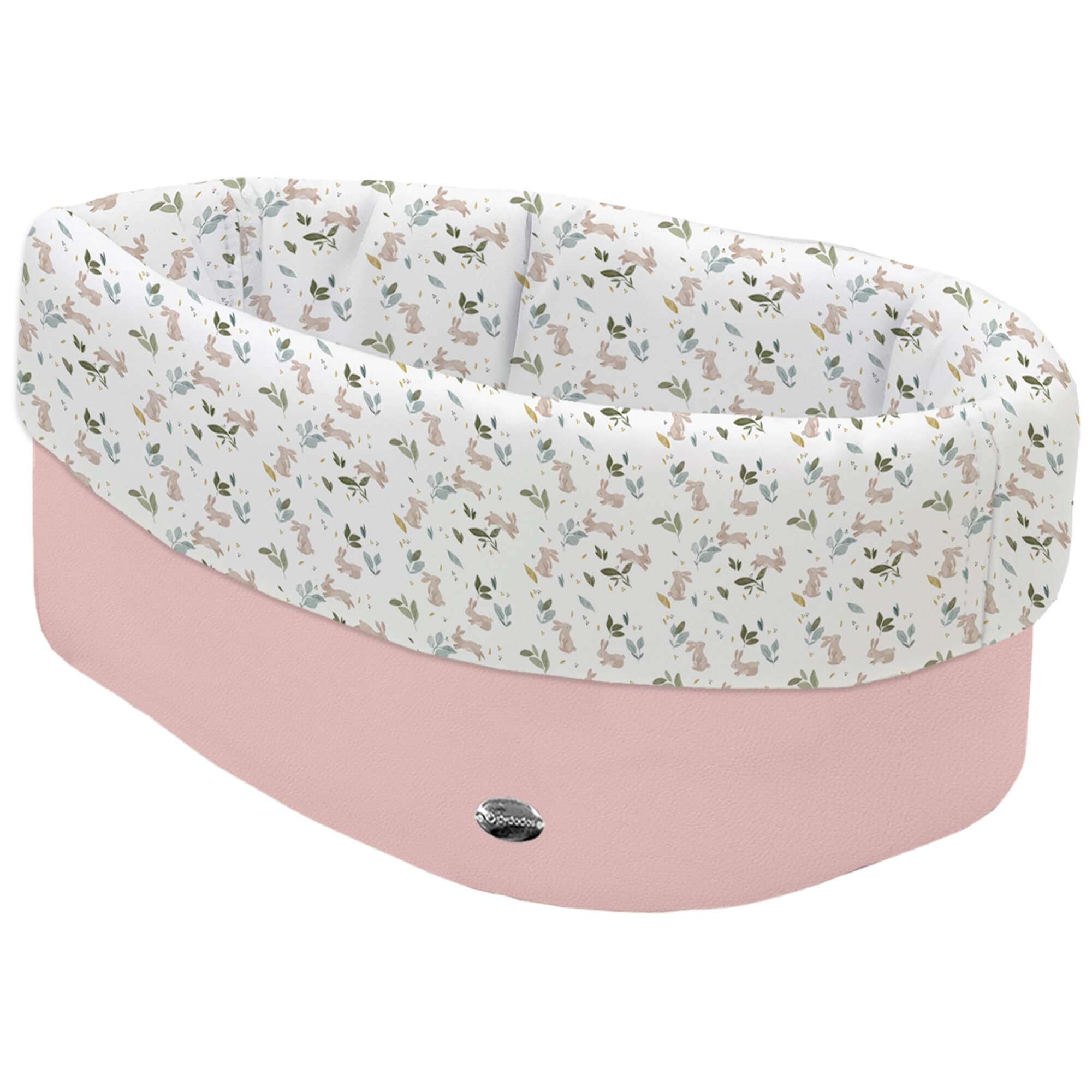 Cesta de Baño polipiel rosado Altea Cesta de Baño por fuera en tejido polipiel color rosado; por dentro y vuelta en tejido villela estampado colección Altea