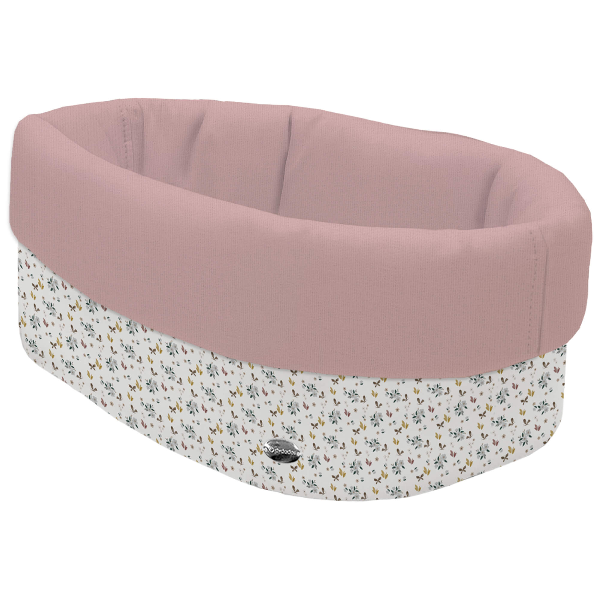 Cesta de Baño polipiel villela maquillaje Gala Cesta de Baño por fuera en tejido polipiel estampada Gala; por dentro tejido villela de algodón en liso color maquillaje