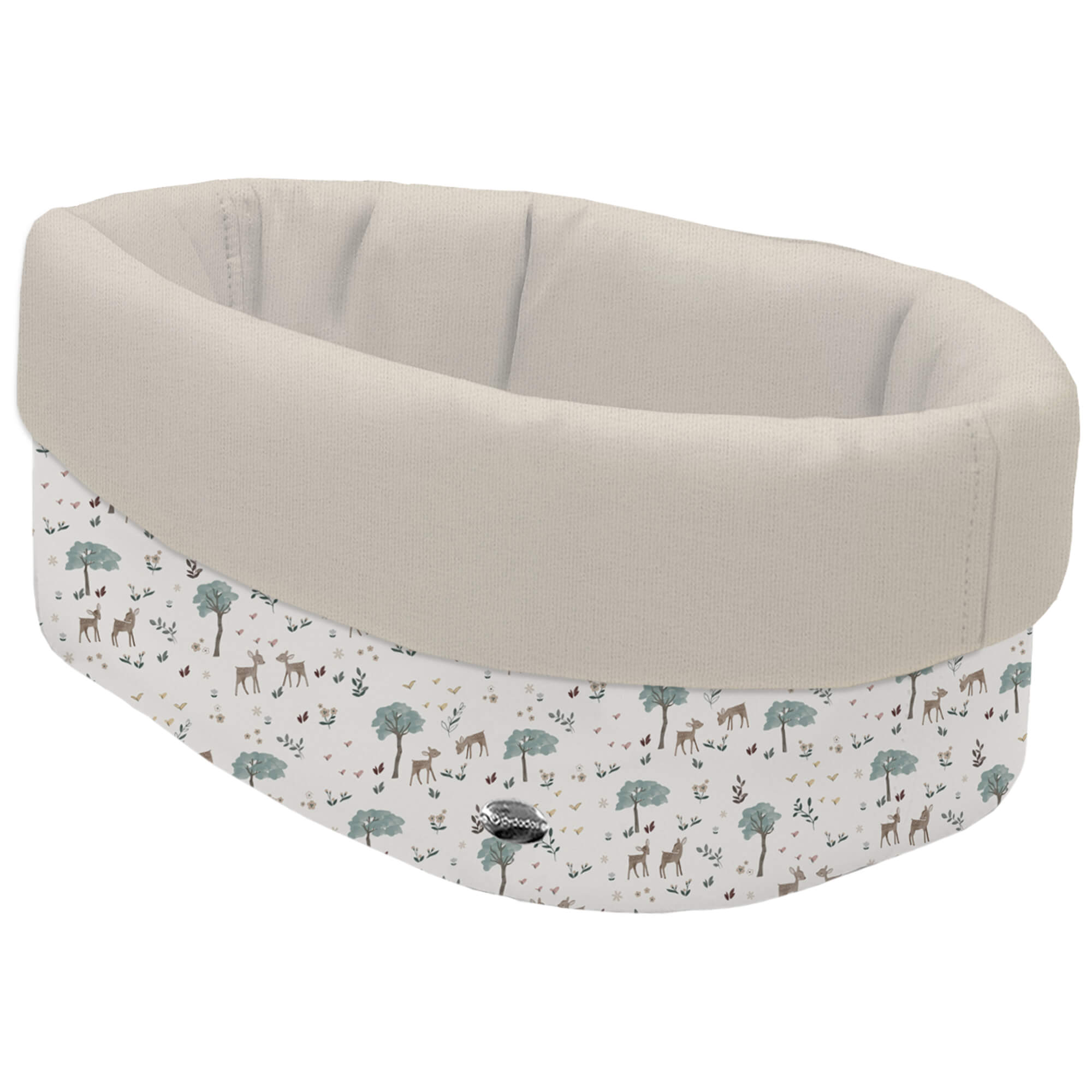 Cesta de Baño polipiel villela tostado Benny Cesta de Baño por fuera en tejido polipiel estampada Benny; por dentro tejido villela de algodón en liso color tostado