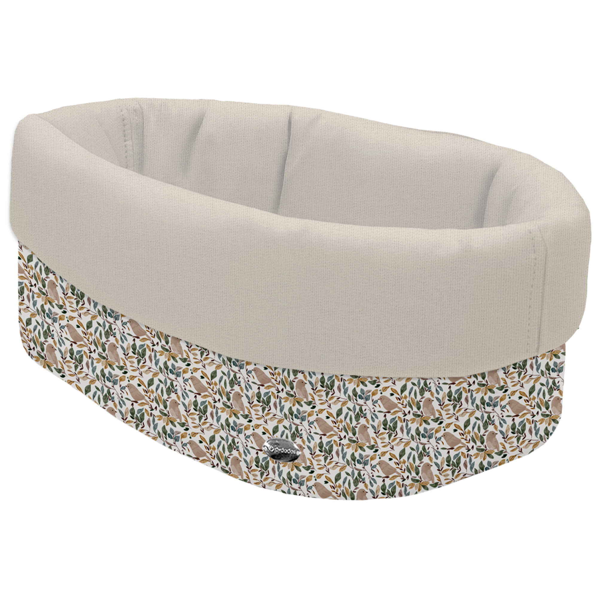 Cesta de Baño polipiel villela tostado Daren Cesta de Baño por fuera en tejido polipiel estampada Daren; por dentro tejido villela de algodón en liso color tostado