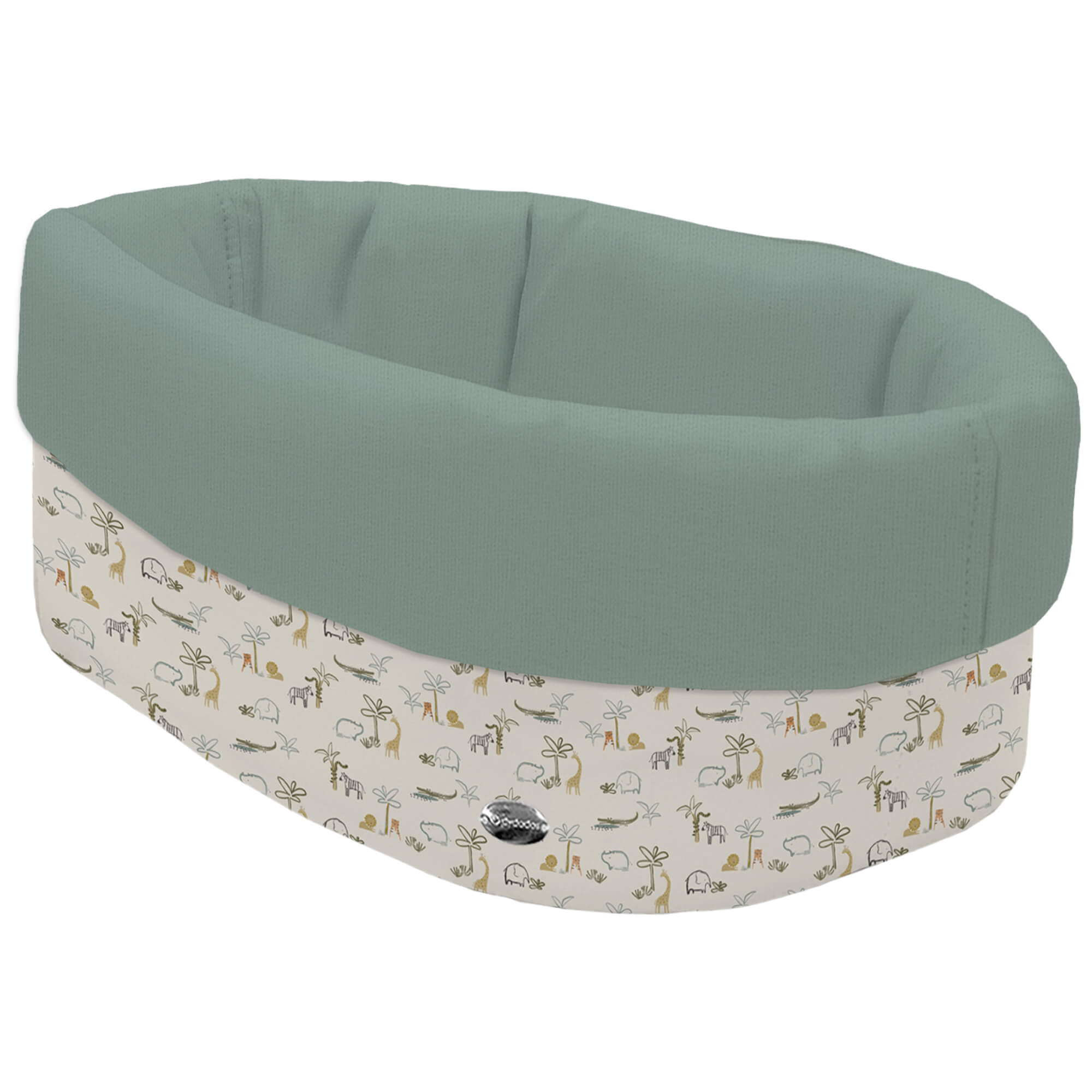 Cesta de Baño polipiel villela verde Henry Cesta de Baño por fuera en tejido polipiel estampada Henry; por dentro tejido villela de algodón en liso color verde