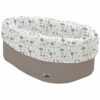 Cesta de Baño por fuera en tejido polipiel color visón; por dentro y vuelta en tejido villela estampado colección Bambi