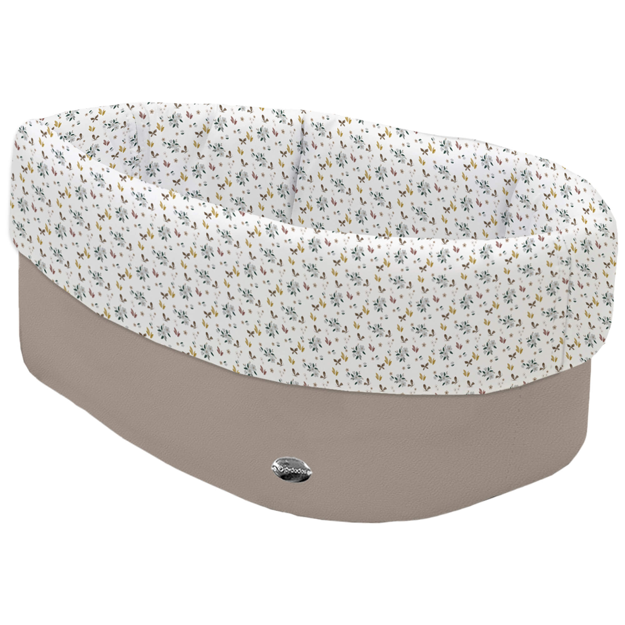 Cesta de Baño polipiel visón Zoe Cesta de Baño por fuera en tejido polipiel visón; por dentro y vuelta en tejido villela estampado colección Zoe