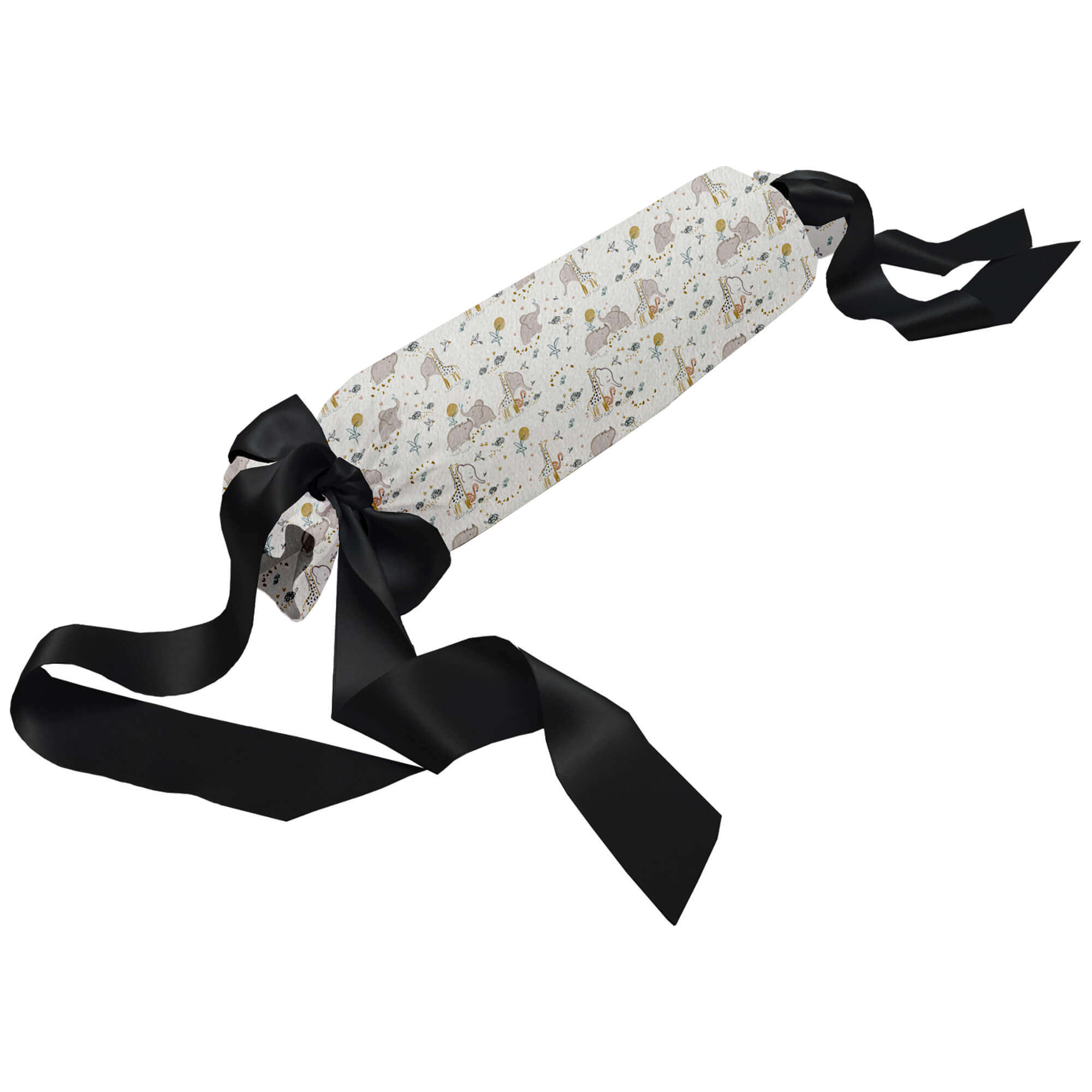 Cojín antivuelco pelo negro Leroy Cojín antivuelco en tejido pelo estampado Leroy