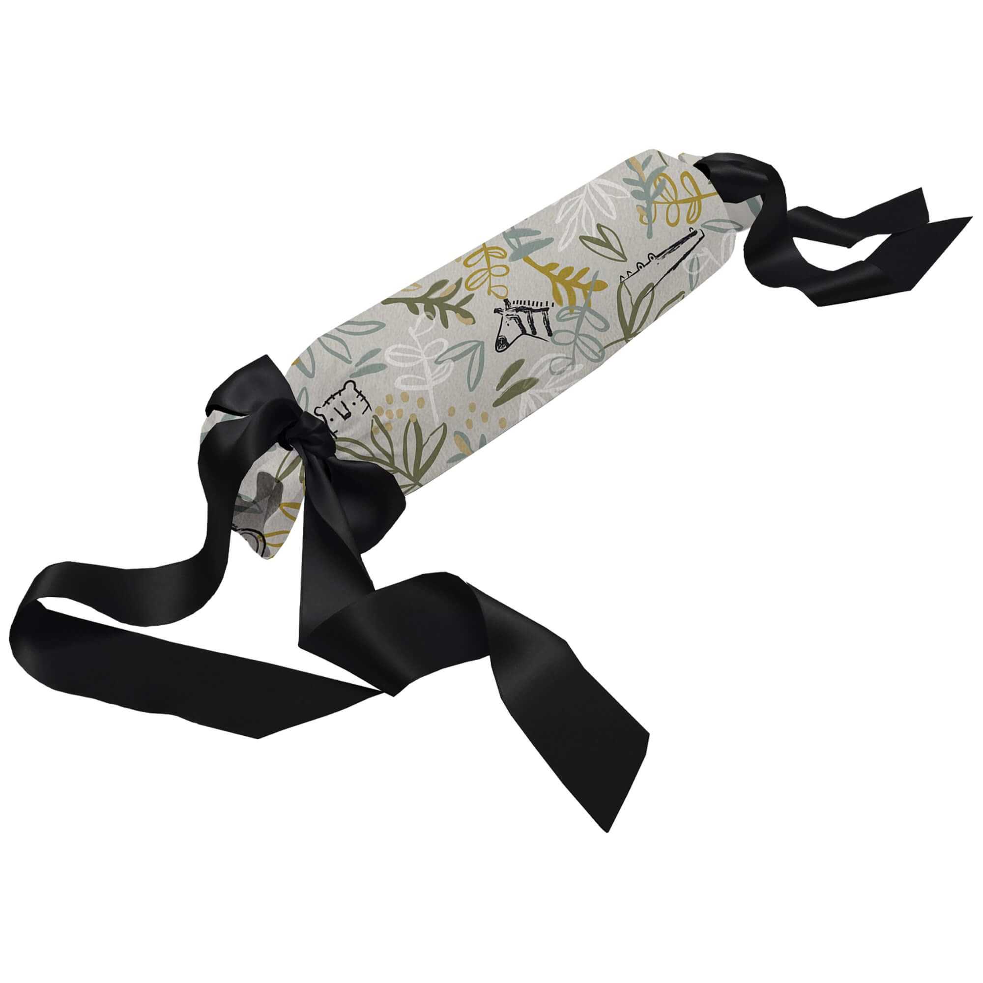 Cojín antivuelco pelo negro Marco Cojín antivuelco en tejido pelo estampado Marco