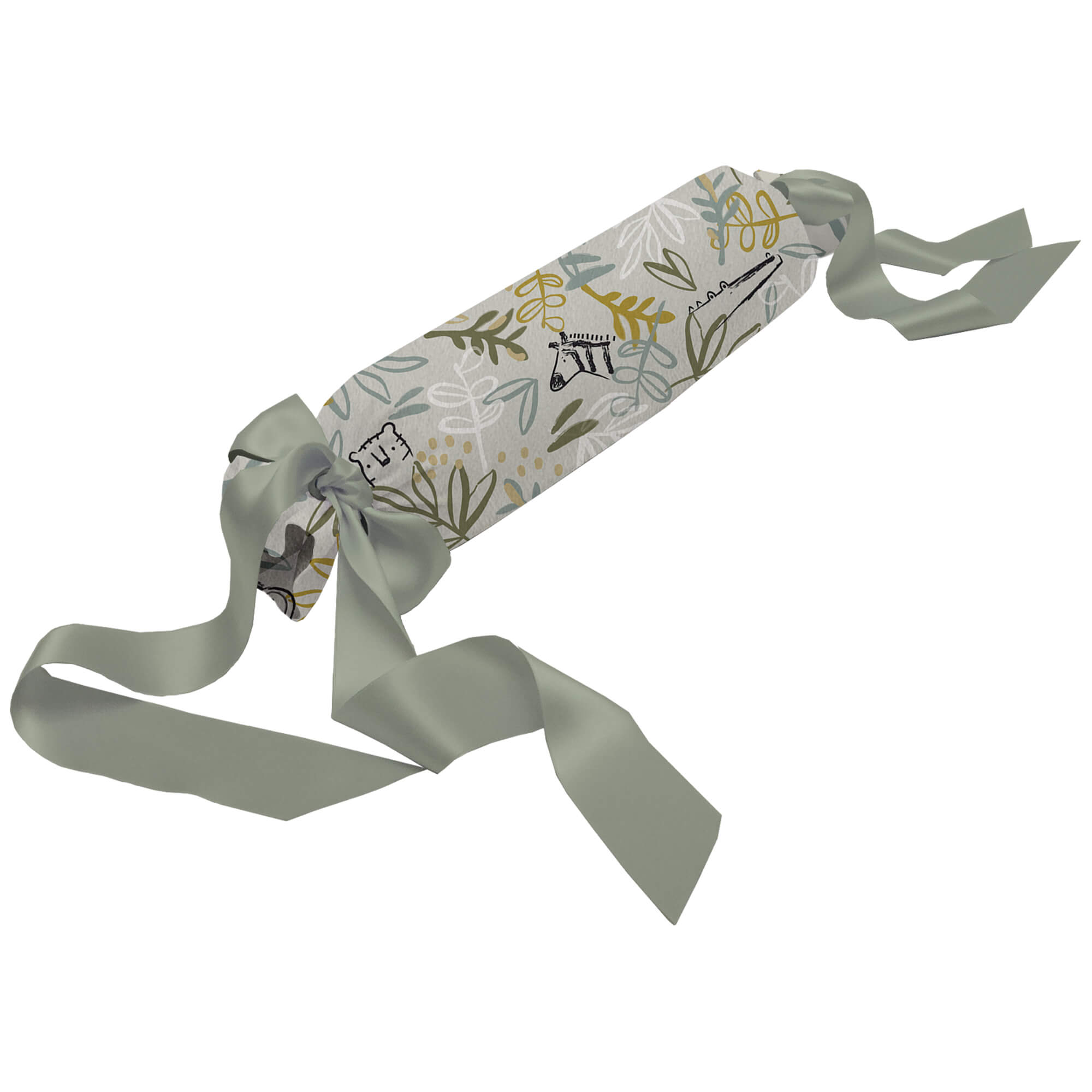 Cojín antivuelco pelo verde Marco Cojín antivuelco en tejido pelo estampado Marco