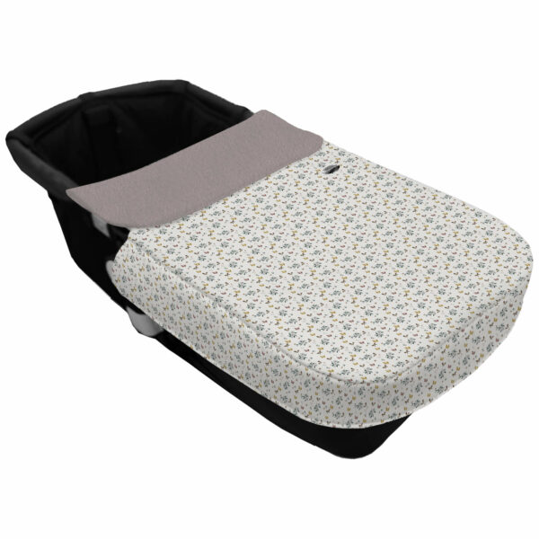 Colcha para Capazo con Cinturón en tejido polipiel muy suave estampado Doly. Para el babero pelo estampado Vichy Doly arena Gala