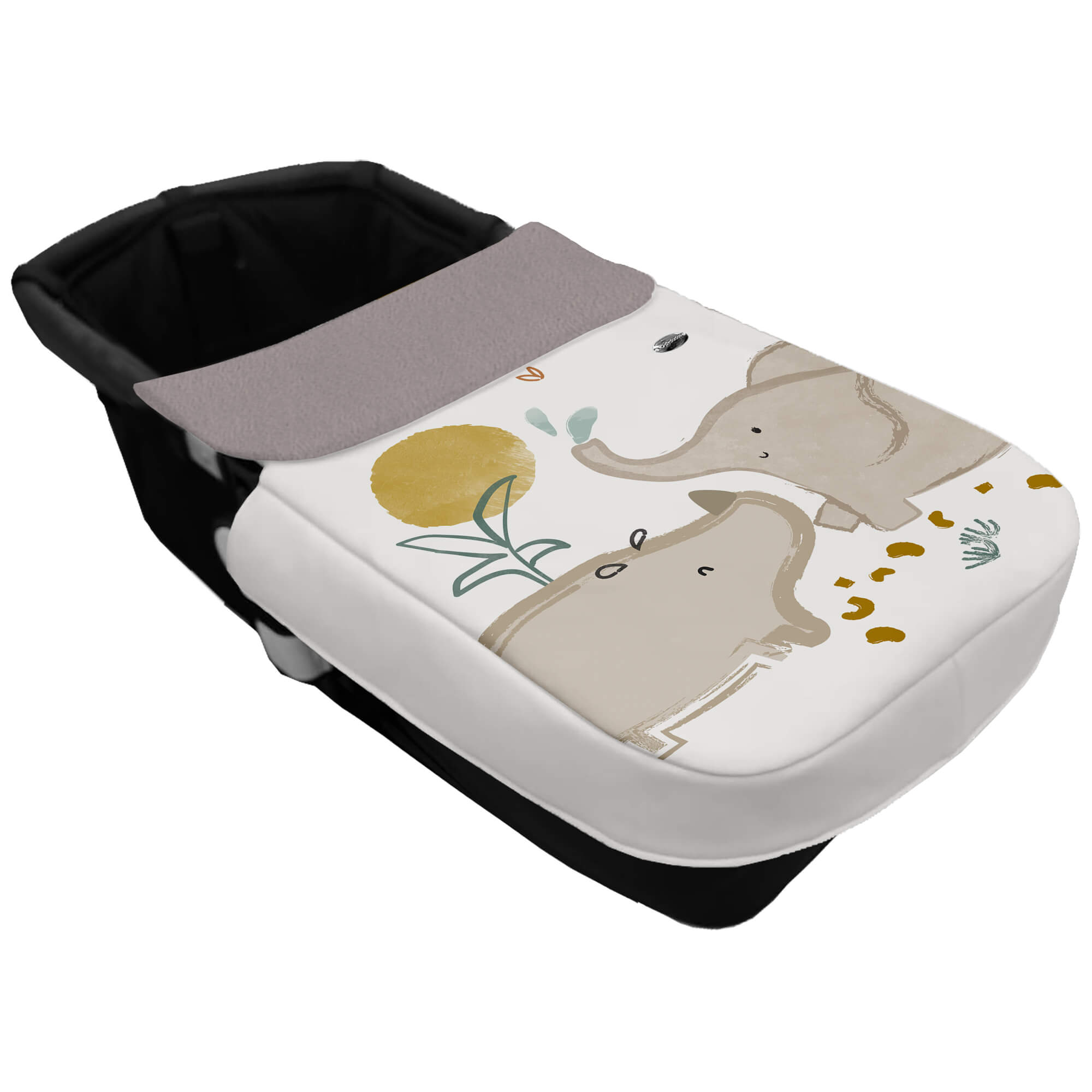 Colcha para Capazo con Cinturón en polipiel estampado Guillen. Babero pelo liso color arena Colcha para Capazo con Cinturón en tejido polipiel muy suave estampado Guillen. Para el babero pelo liso color arena