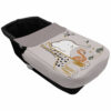 Colcha para Capazo con Cinturón en tejido polipiel muy suave estampado Leroy. Para el babero pelo liso color arena