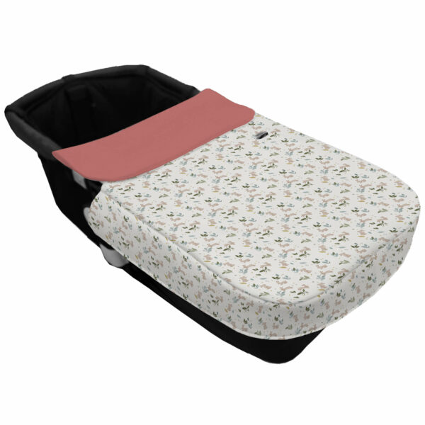 Colcha para Capazo con Cinturón en tejido polipiel muy suave estampado Cristel. Para el babero pelo liso color maquillaje