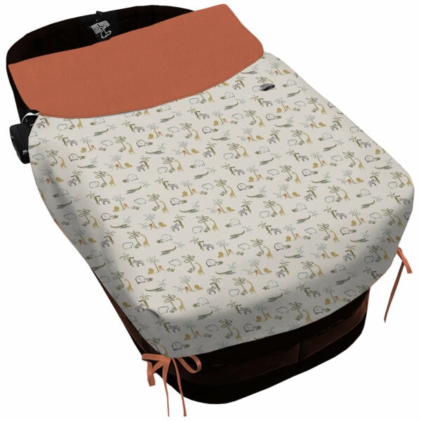 Colcha para Capazo con Lazos en tejido impermeable muy calentito estampado Henry. Para el babero pelo liso color caldera