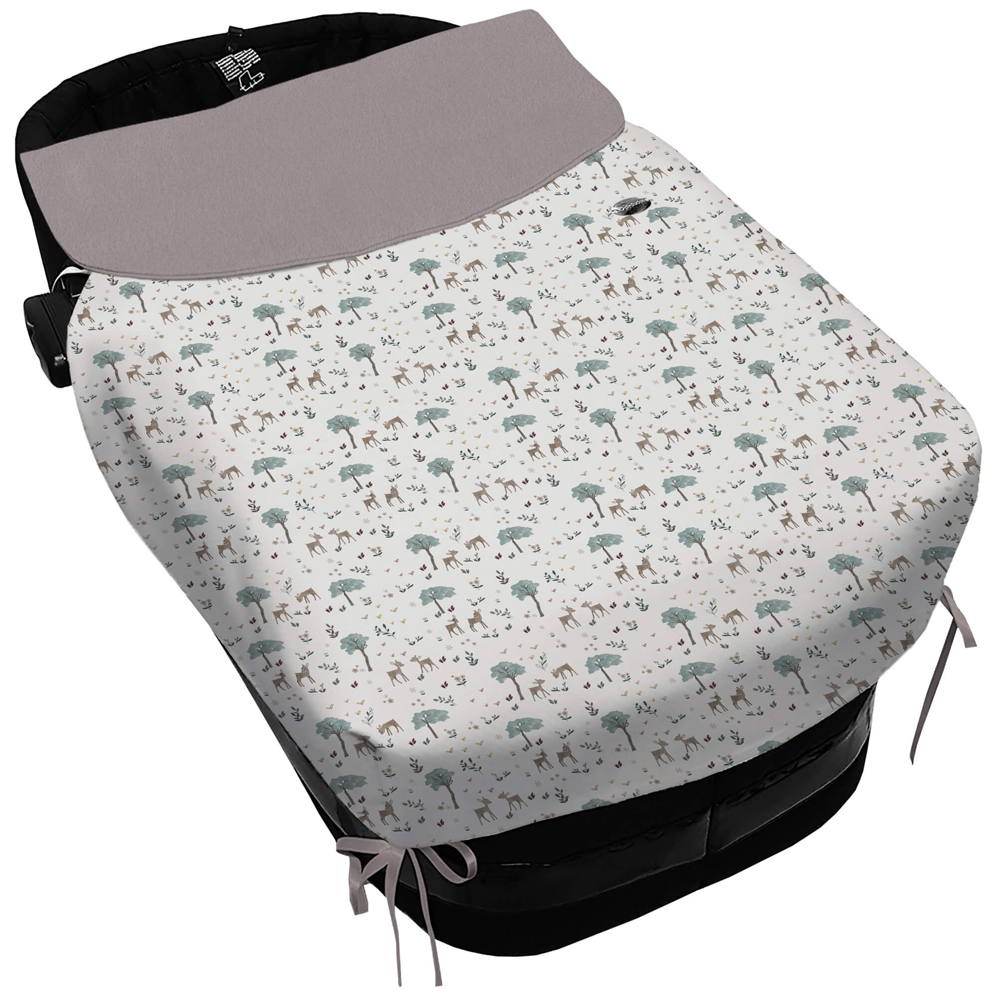 Colcha para Capazo con Lazos en polipiel estampado Benny. Babero pelo liso color arena Colcha para Capazo con Lazos en tejido polipiel muy suave estampado Benny. Para el babero pelo liso color arena