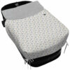 Colcha para Capazo con Lazos en tejido polipiel muy suave estampado Gala. Para el babero pelo liso color gris perla