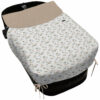 Colcha para Capazo con Lazos en tejido polipiel muy suave estampado Cristel. Para el babero pelo liso color marfil