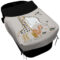Colcha para Capazo con Lazos en tejido polipiel muy suave estampado Leroy. Para el babero pelo liso color negro