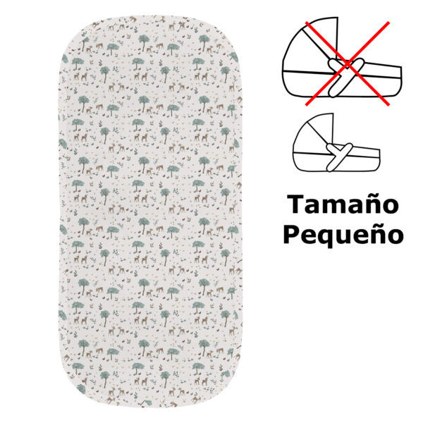 Colchoneta para capazo modelo pequeña en tejido batista estampada Benny y Bambi