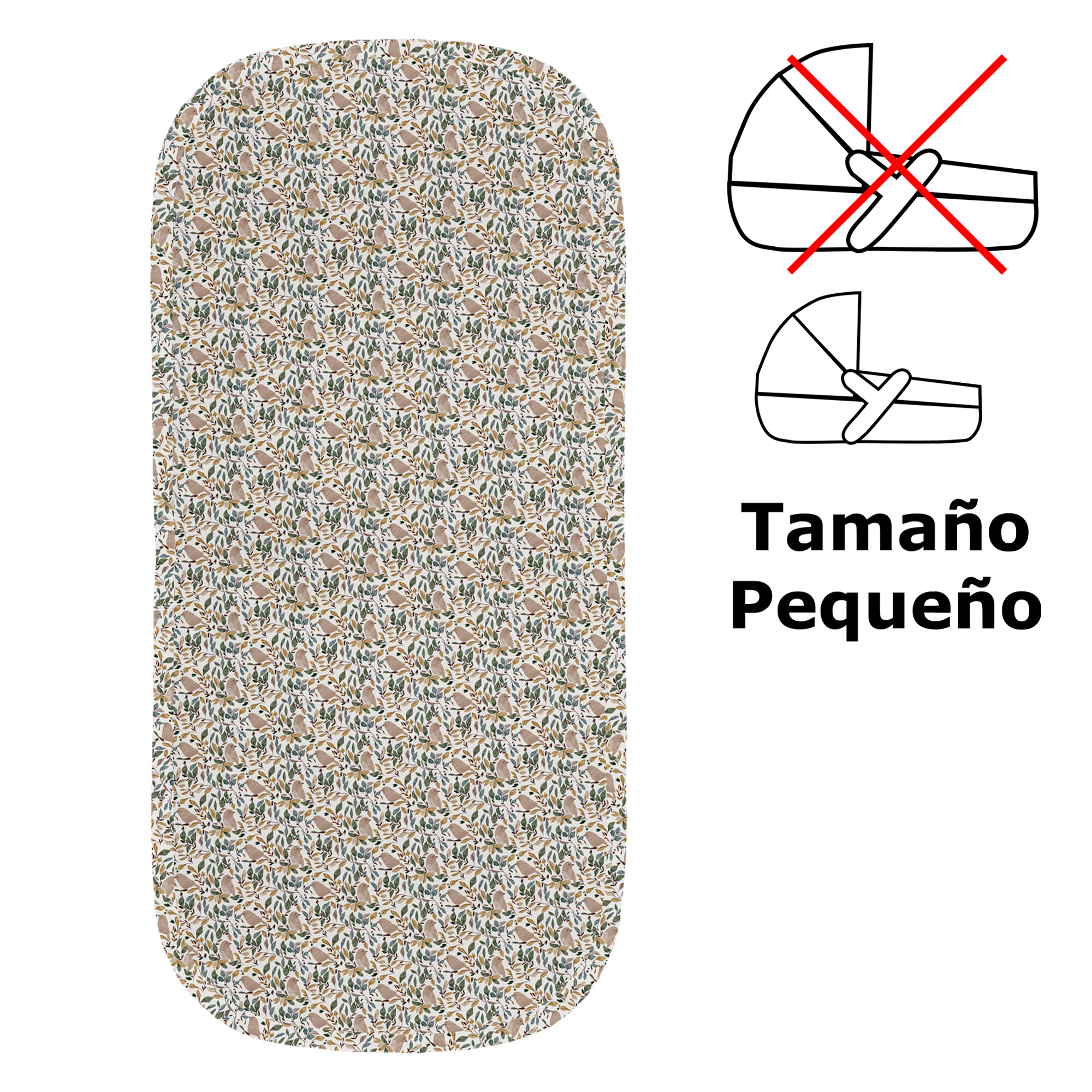 Colchoneta capazo pequeña Daren y Dylan Colchoneta para capazo modelo pequeña en tejido batista estampada Daren y Dylan