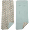 Colchoneta para silla reversible por un lado en serker de algodón color menta y por el otro lado batista estampada diseño Dylan