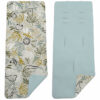 Colchoneta para silla reversible por un lado en villela de algodón color blue y por el otro lado batista estampada diseño Marco