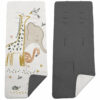 Colchoneta para silla reversible por un lado en villela de algodón color gris marengo y por el otro lado batista estampada diseño Izan