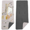 Colchoneta para silla reversible por un lado en villela de algodón color gris marengo y por el otro lado batista estampada diseño Leroy