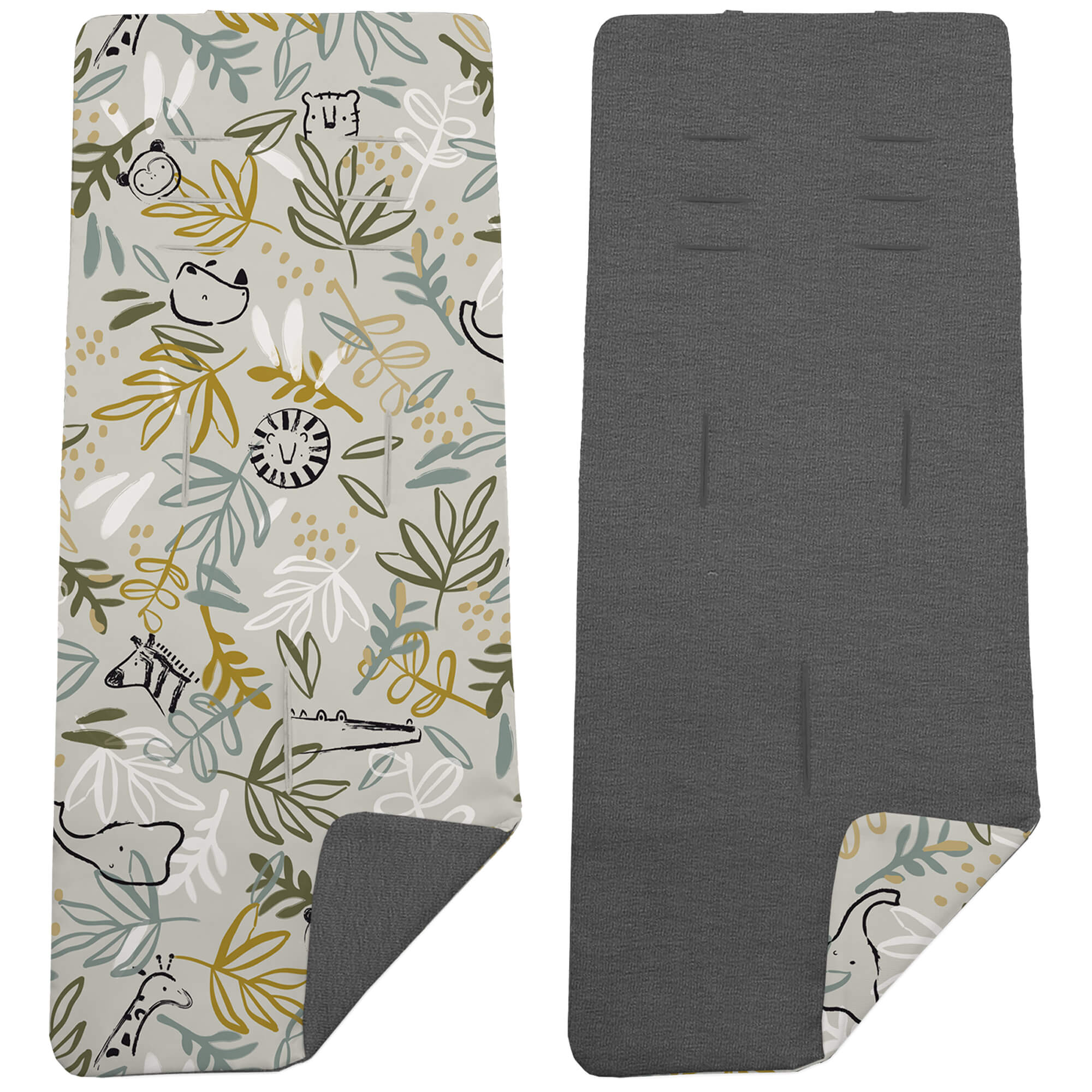 Colchoneta para silla reversible en villela gris marengo y estampado Marco Colchoneta para silla reversible por un lado en villela de algodón color gris marengo y por el otro lado batista estampada diseño Marco