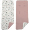 Colchoneta para silla reversible por un lado en villela de algodón color maquillaje y por el otro lado batista estampada diseño Benny