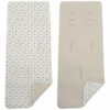 Colchoneta para silla reversible por un lado en villela de algodón color tostado y por el otro lado batista estampada diseño Gala