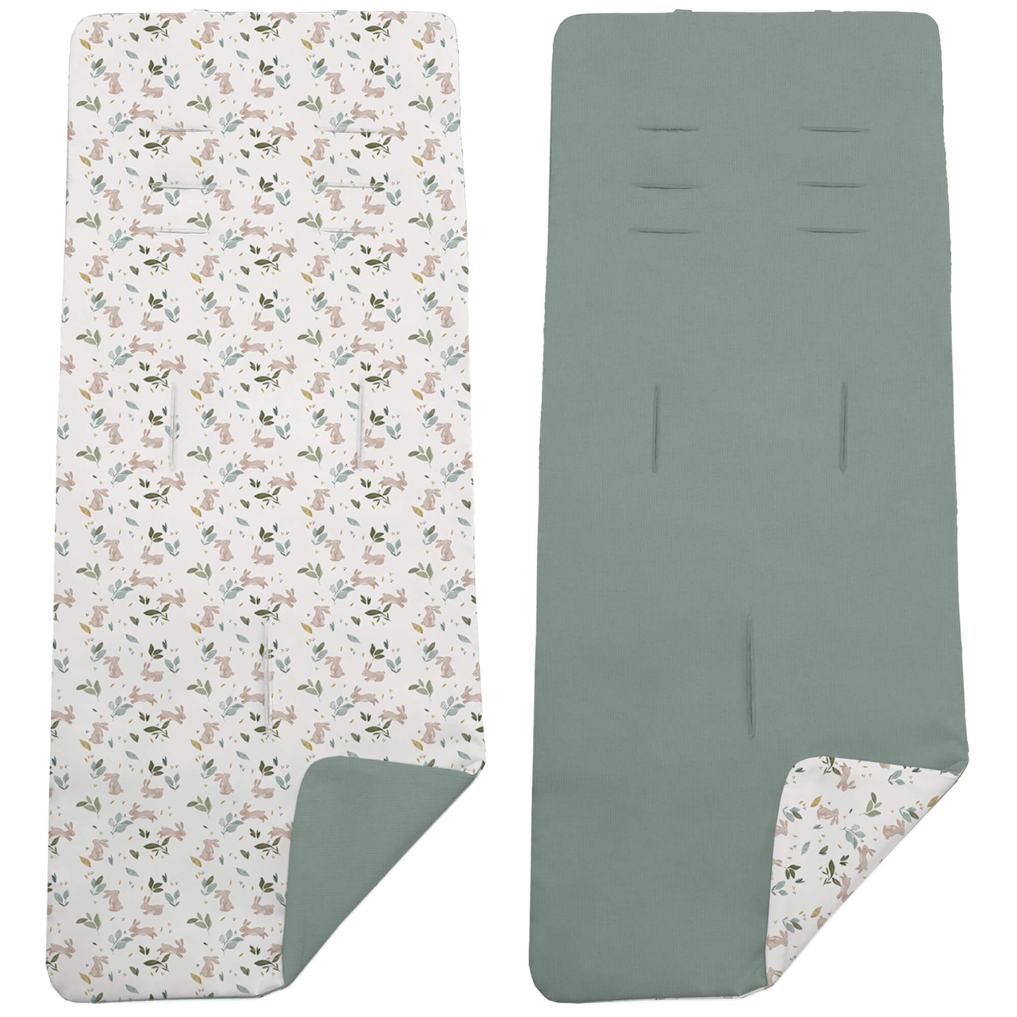 Colchoneta para silla reversible en villela verde y estampado Cristel Colchoneta para silla reversible por un lado en villela de algodón color verde y por el otro lado batista estampada diseño Cristel