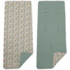 Colchoneta para silla reversible por un lado en villela de algodón color verde y por el otro lado batista estampada diseño Daren