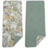 Colchoneta para silla reversible por un lado en villela de algodón color verde y por el otro lado batista estampada diseño Marco