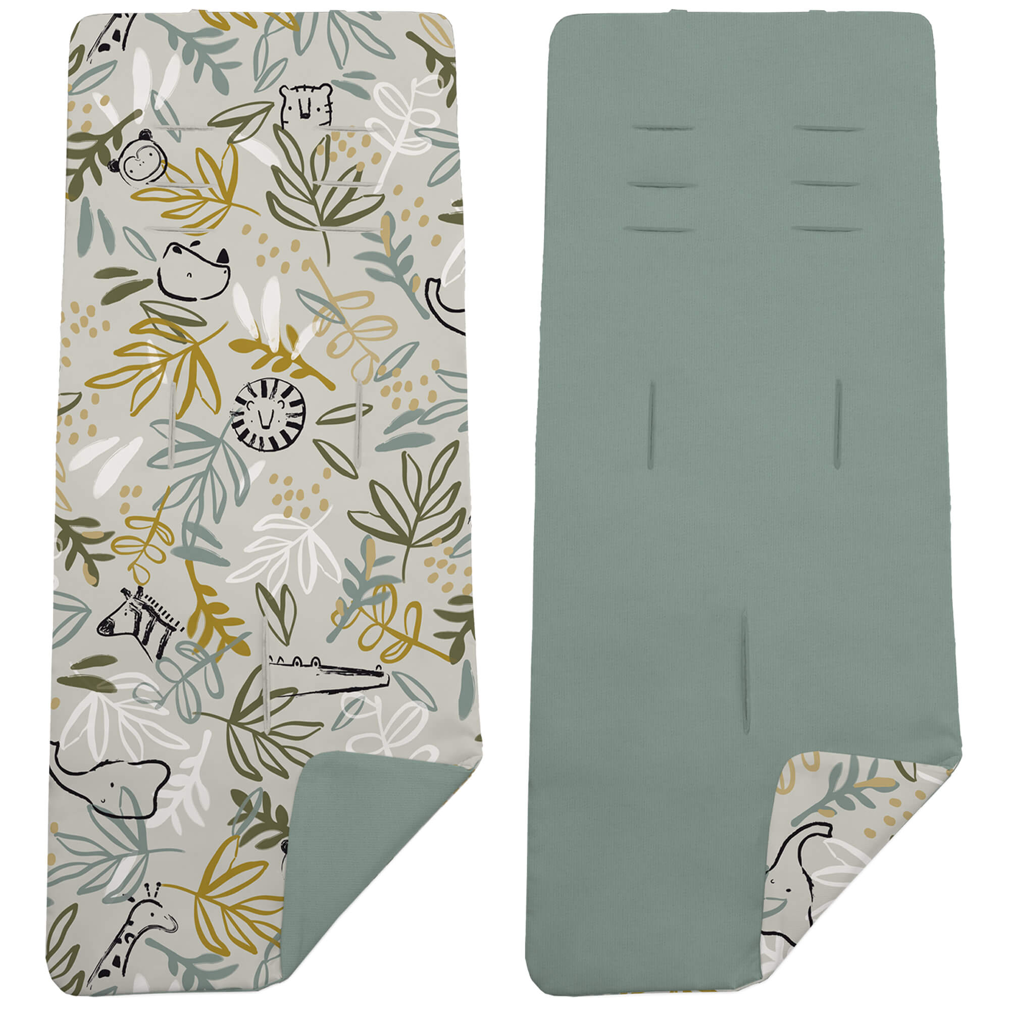 Colchoneta para silla reversible en villela verde y estampado Marco Colchoneta para silla reversible por un lado en villela de algodón color verde y por el otro lado batista estampada diseño Marco