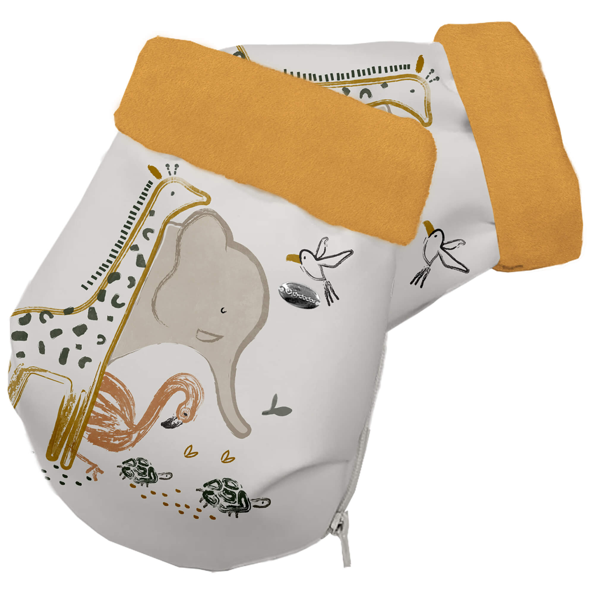 Guantes en tejido polipiel estampada pelo mostaza Izan Guantes colección Izan mostaza en tejido polipiel estampada