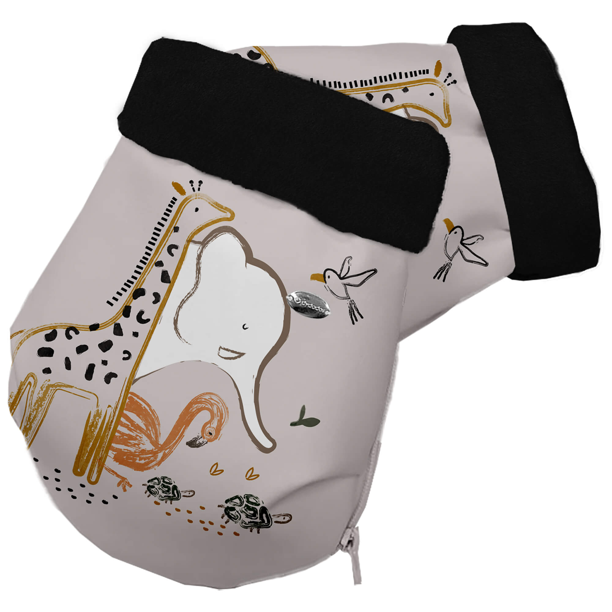 Guantes en tejido polipiel estampada pelo negro Leroy Guantes colección Leroy negro en tejido polipiel estampada
