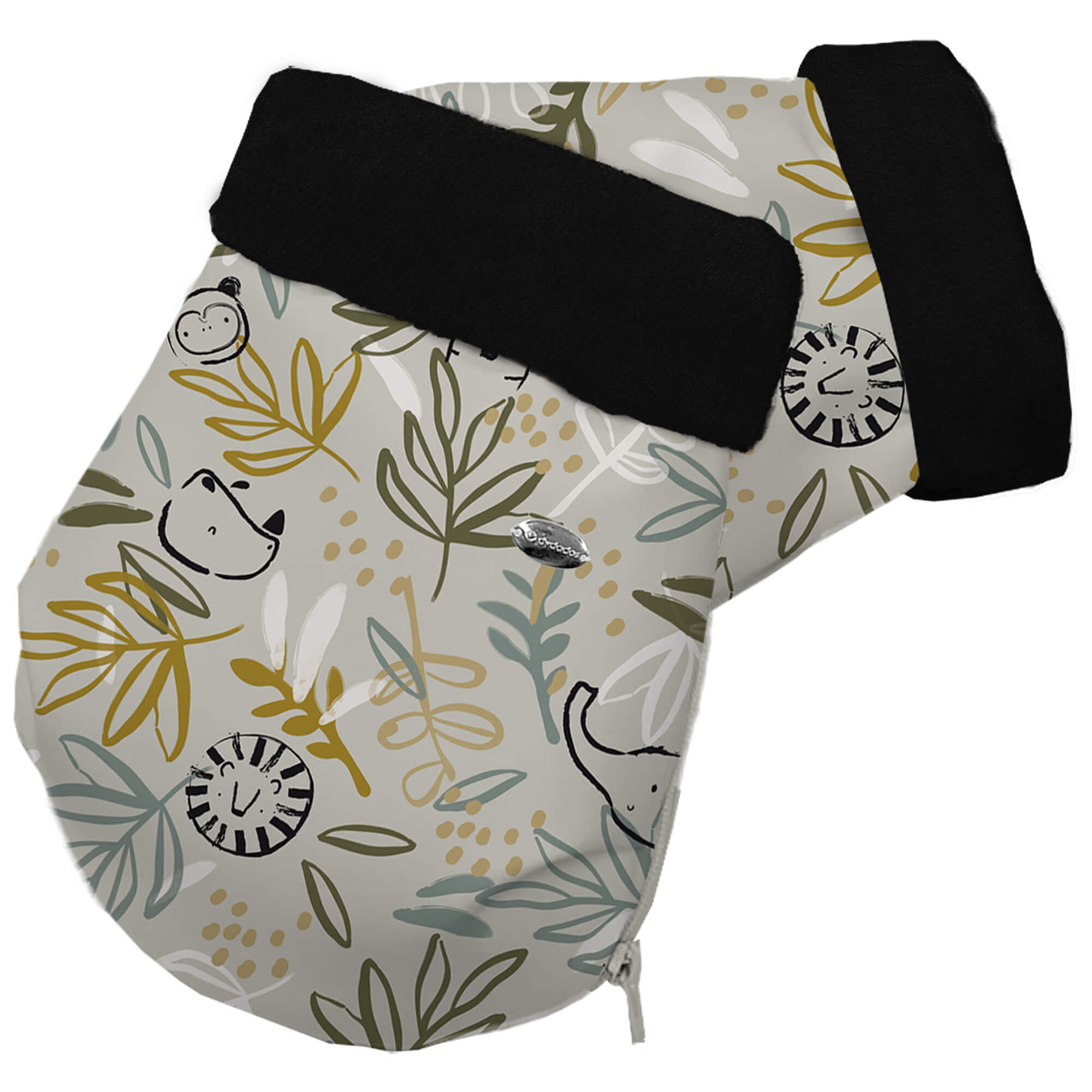 Guantes colección Marco negro en tejido polipiel estampada