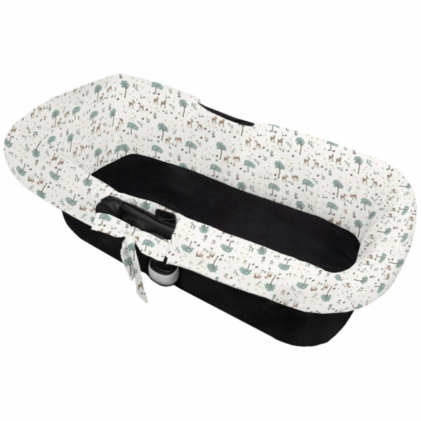 Interior de capazo modelo universal de lazadas en tejido estampado diseño Benny y Bambi