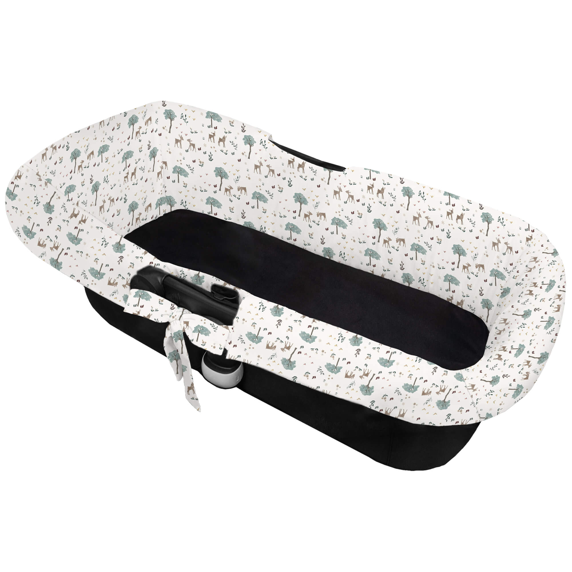 Interior de capazo modelo universal de lazadas en tejido estampado Benny y Bambi Interior de capazo modelo universal de lazadas en tejido estampado diseño Benny y Bambi