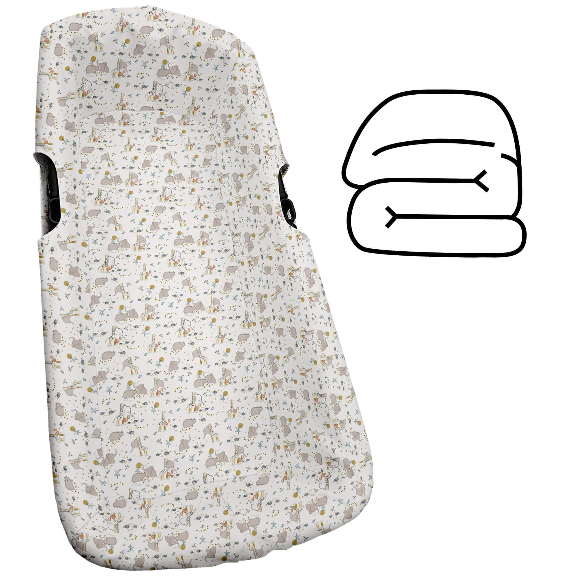 Interior de capazo modelo universal con relleno en tejido estampado Guillen Interior de capazo modelo universal con relleno en tejido estampado diseño Guillen