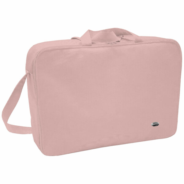 Maleta en tejido polipiel rosado