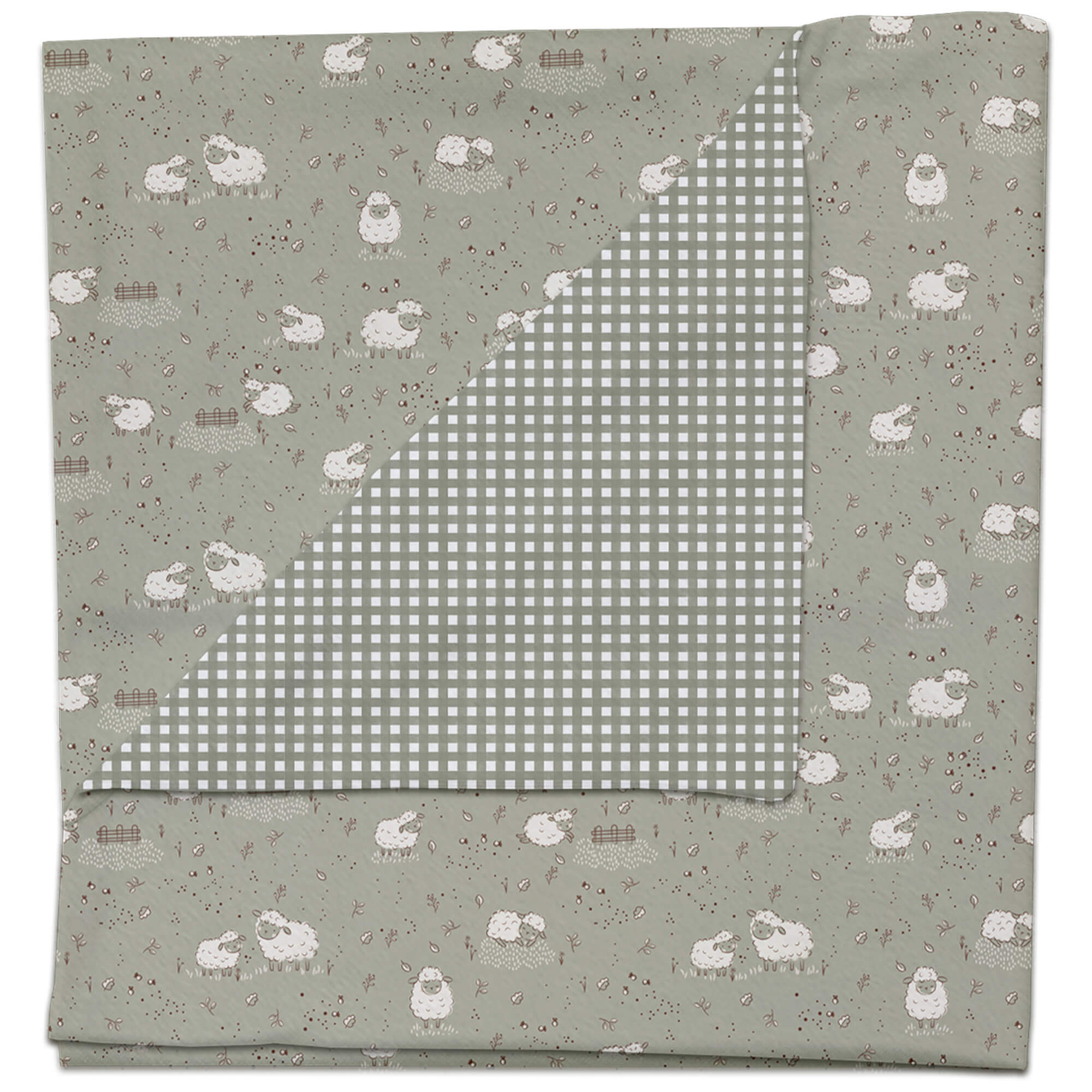 Manta pelo Doly Manta pelo estampado ovejas Doly por el otro lado pelo Vichy Doly