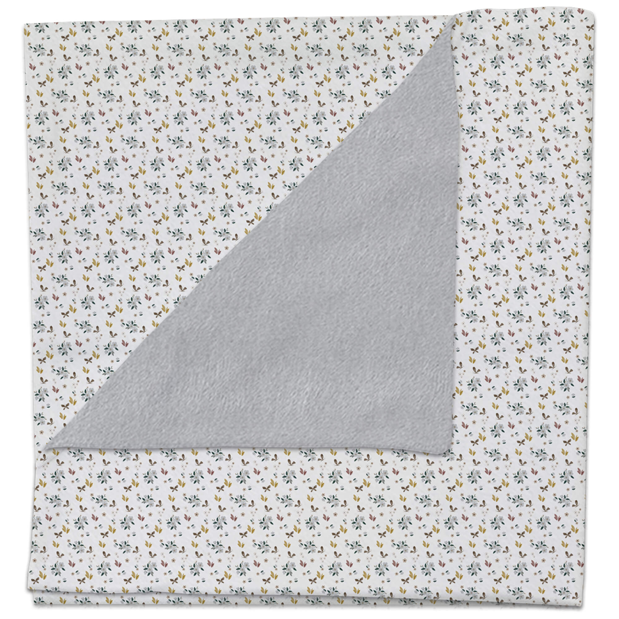 Manta pelo gris perla Gala Manta pelo estampado Gala por el otro lado pelo gris perla