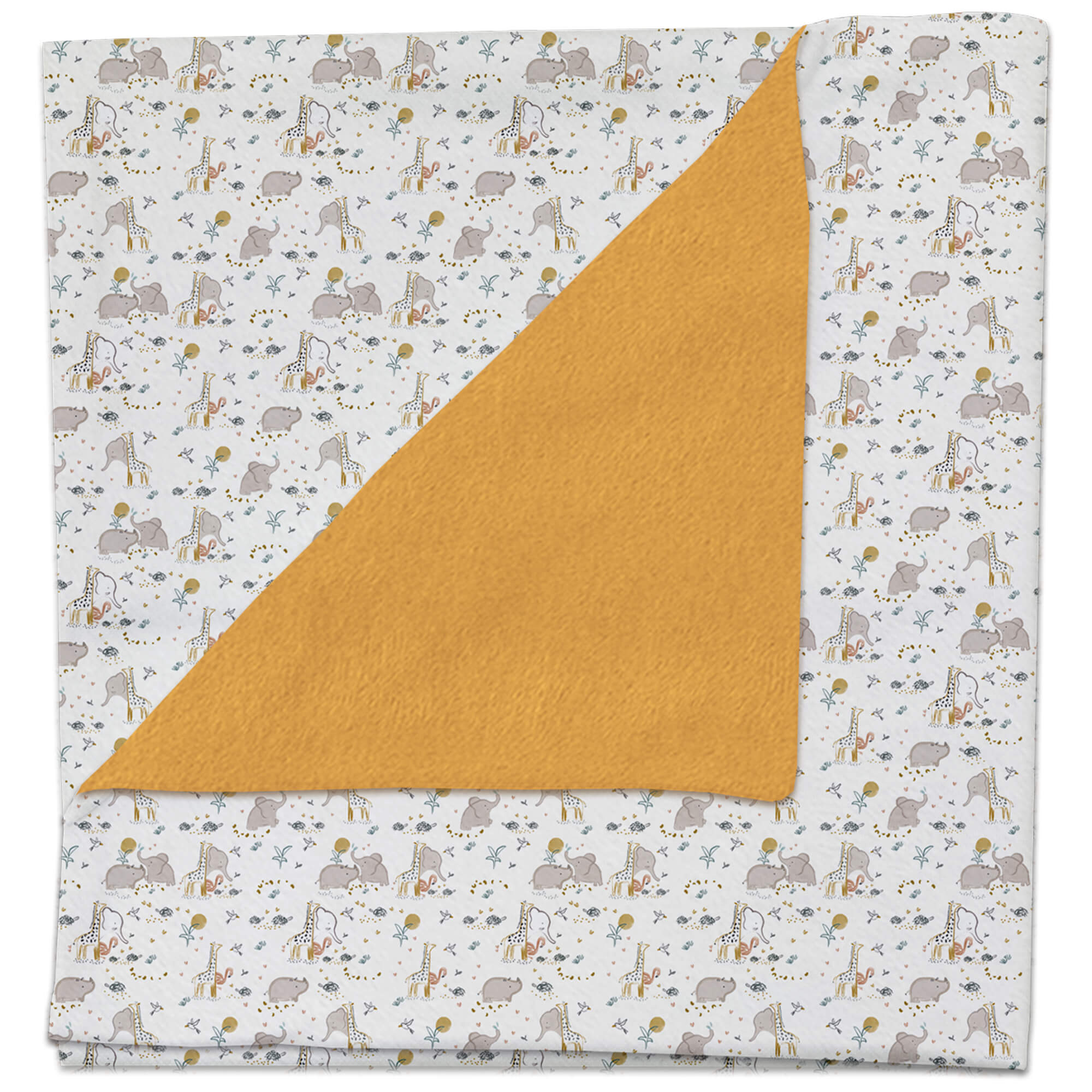 Manta pelo mostaza Izan Manta pelo estampado Izan por el otro lado pelo mostaza